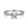 Sadie - 14K White Gold Round Diamond Engagement Ring - 0.12 ct