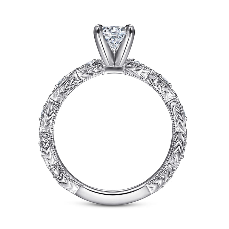 Sadie - 14K White Gold Round Diamond Engagement Ring - 0.12 ct - Shot 2