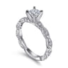 Sadie - 14K White Gold Round Diamond Engagement Ring - 0.12 ct