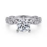 Sadie - 14K White Gold Round Diamond Engagement Ring - 0.13 ct