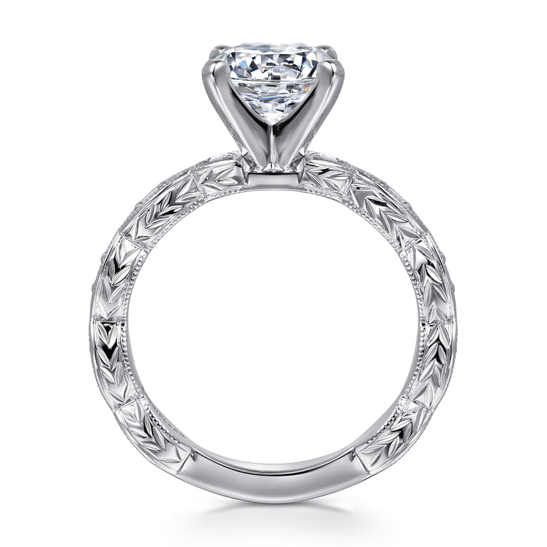 Sadie - 14K White Gold Round Diamond Engagement Ring - 0.13 ct - Shot 2
