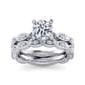 Sadie - 14K White Gold Round Diamond Engagement Ring - 0.13 ct