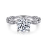 Sadie - 14K White Gold Round Diamond Engagement Ring - 0.13 ct