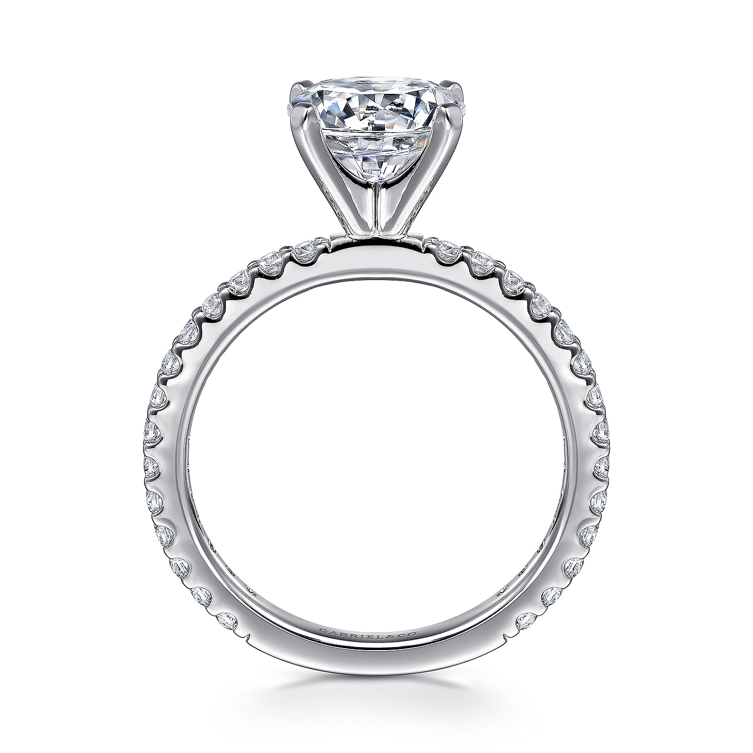 Logan - 14K White Gold Round Diamond Engagement Ring - 0.36 ct - Shot 2