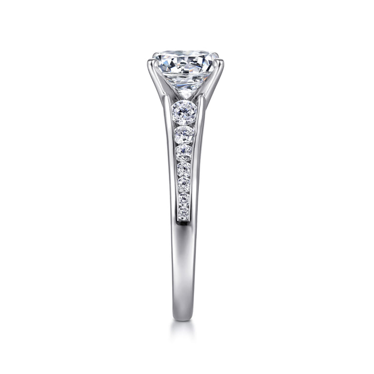 Nicola - 14K White Gold Round Diamond Channel Set Engagement Ring - 0.46 ct - Shot 5