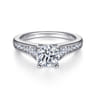 Nicola - 14K White Gold Round Diamond Channel Set Engagement Ring - 0.46 ct