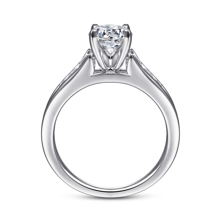 Nicola - 14K White Gold Round Diamond Channel Set Engagement Ring - 0.46 ct - Shot 2