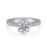 Luciole - 14K White Gold Round Diamond Engagement Ring - 0.57 ct