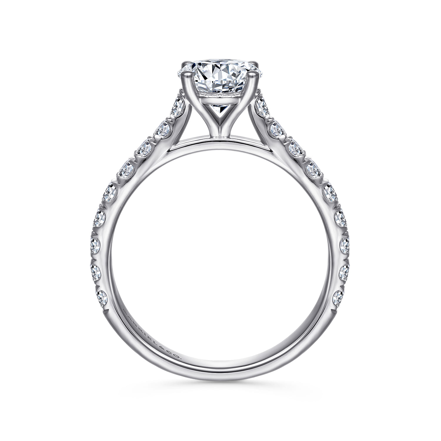 Luciole - 14K White Gold Round Diamond Engagement Ring - 0.57 ct - Shot 2