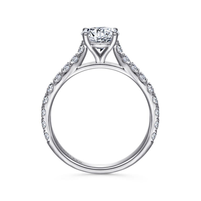 Luciole - 14K White Gold Round Diamond Engagement Ring - 0.57 ct - Shot 2