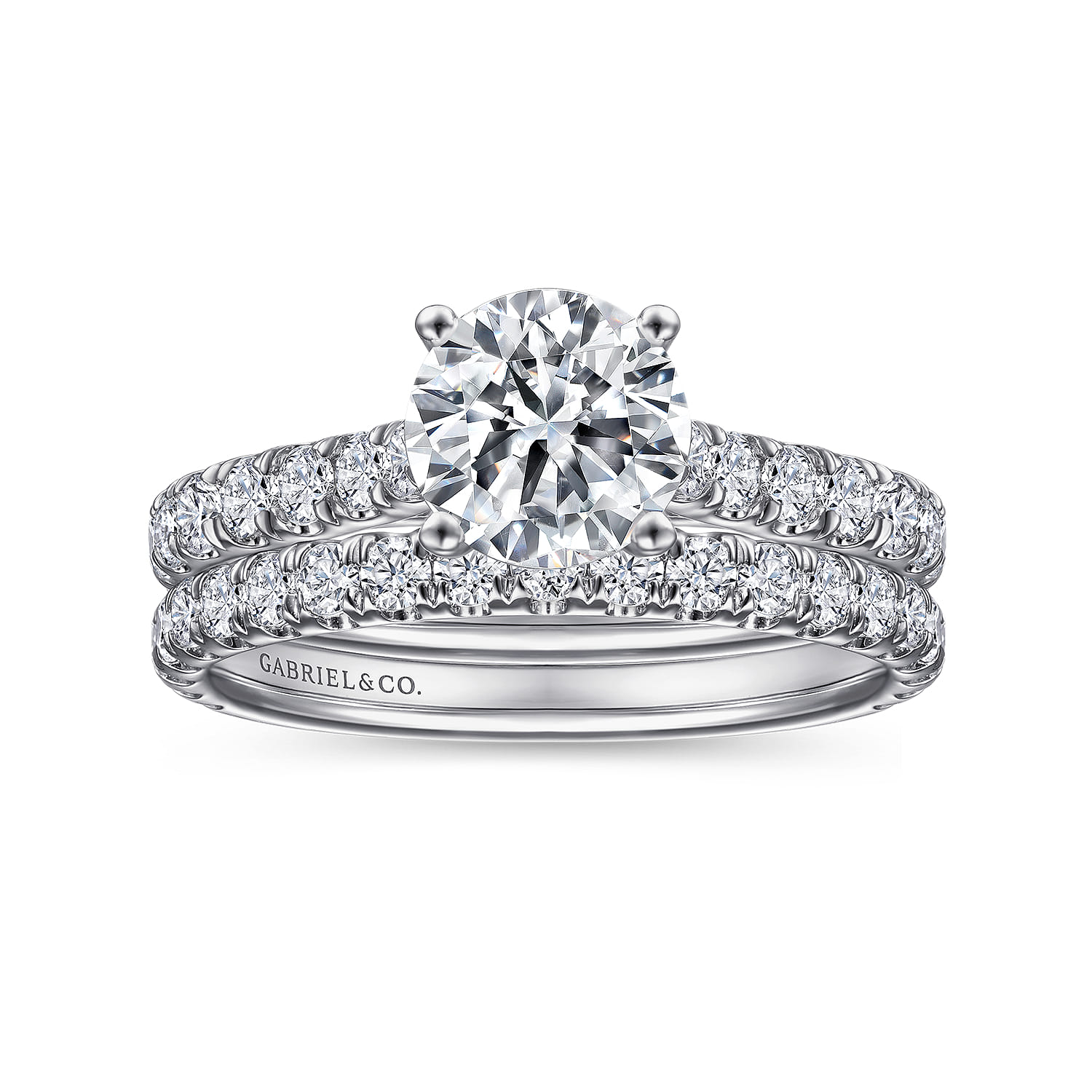 Luciole - 14K White Gold Round Diamond Engagement Ring - 0.57 ct - Shot 4