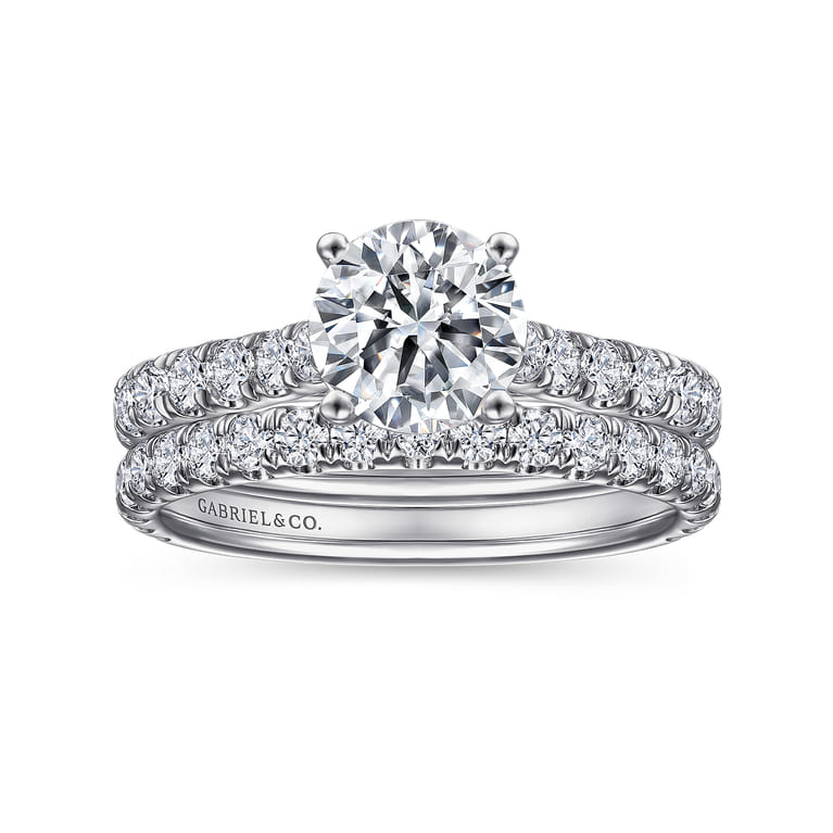 Luciole - 14K White Gold Round Diamond Engagement Ring - 0.57 ct - Shot 4