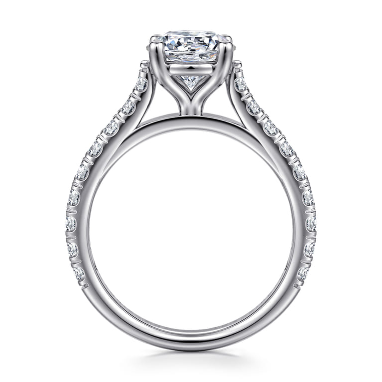 Luciole - 14K White Gold Round Diamond Engagement Ring - 0.6 ct - Shot 2
