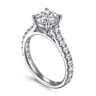 Luciole - 14K White Gold Round Diamond Engagement Ring - 0.6 ct