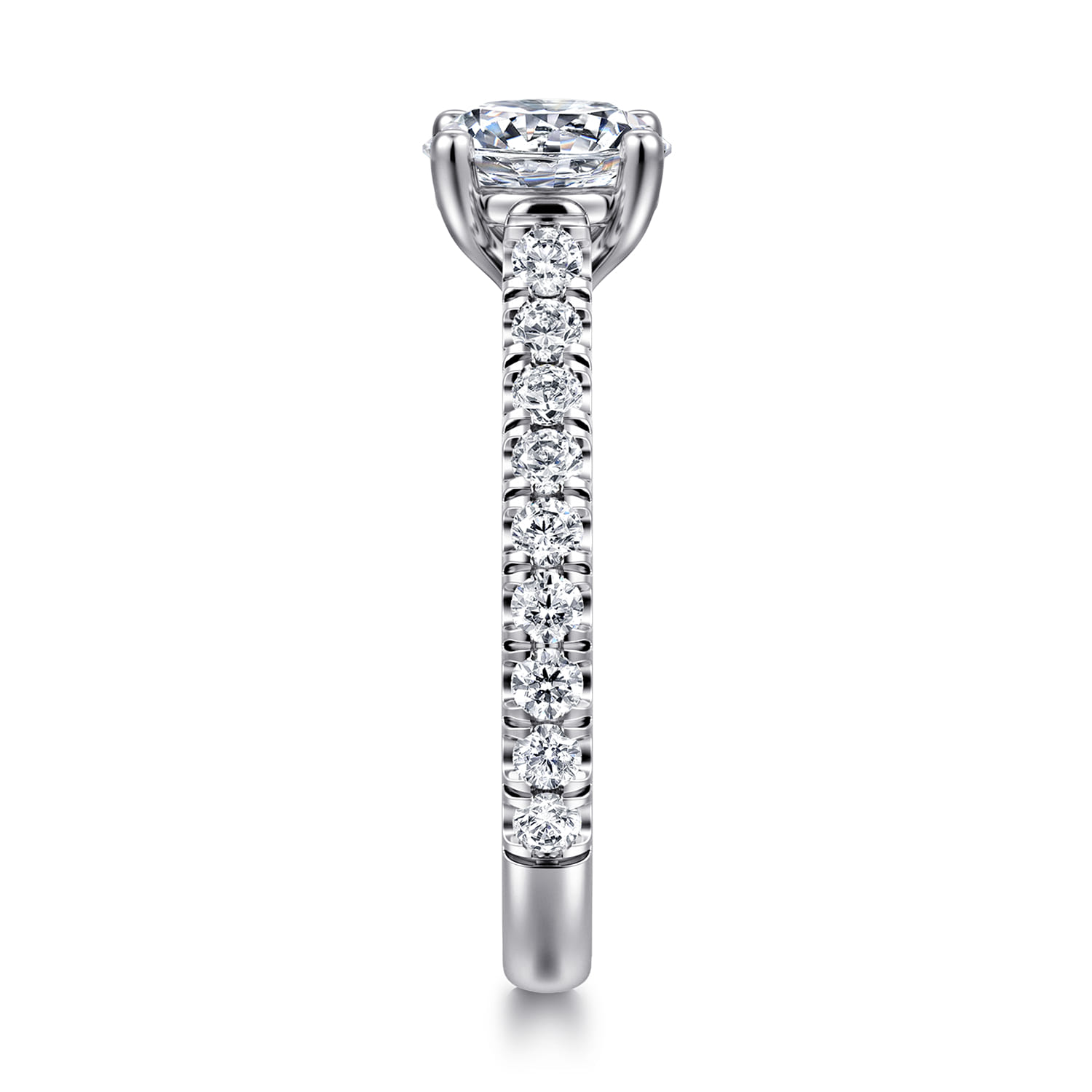 Luciole - 14K White Gold Round Diamond Engagement Ring - 0.6 ct - Shot 4