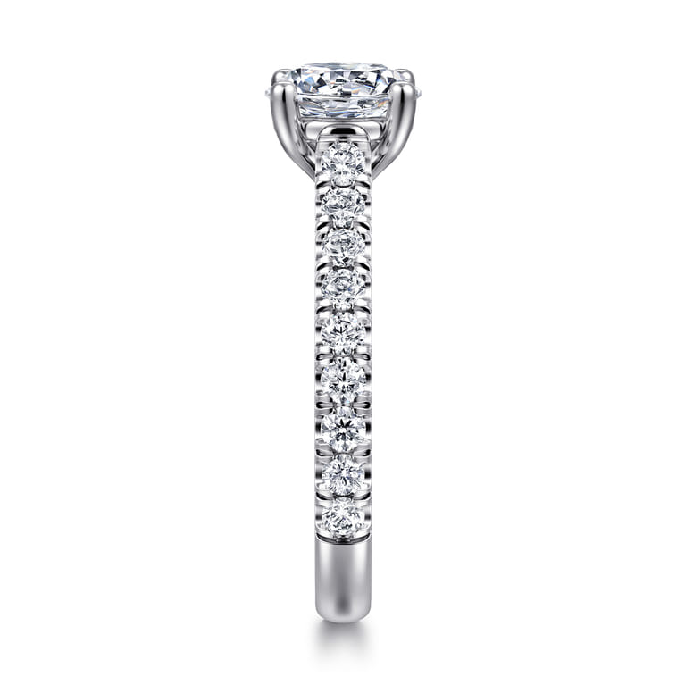 Luciole - 14K White Gold Round Diamond Engagement Ring - 0.6 ct - Shot 4