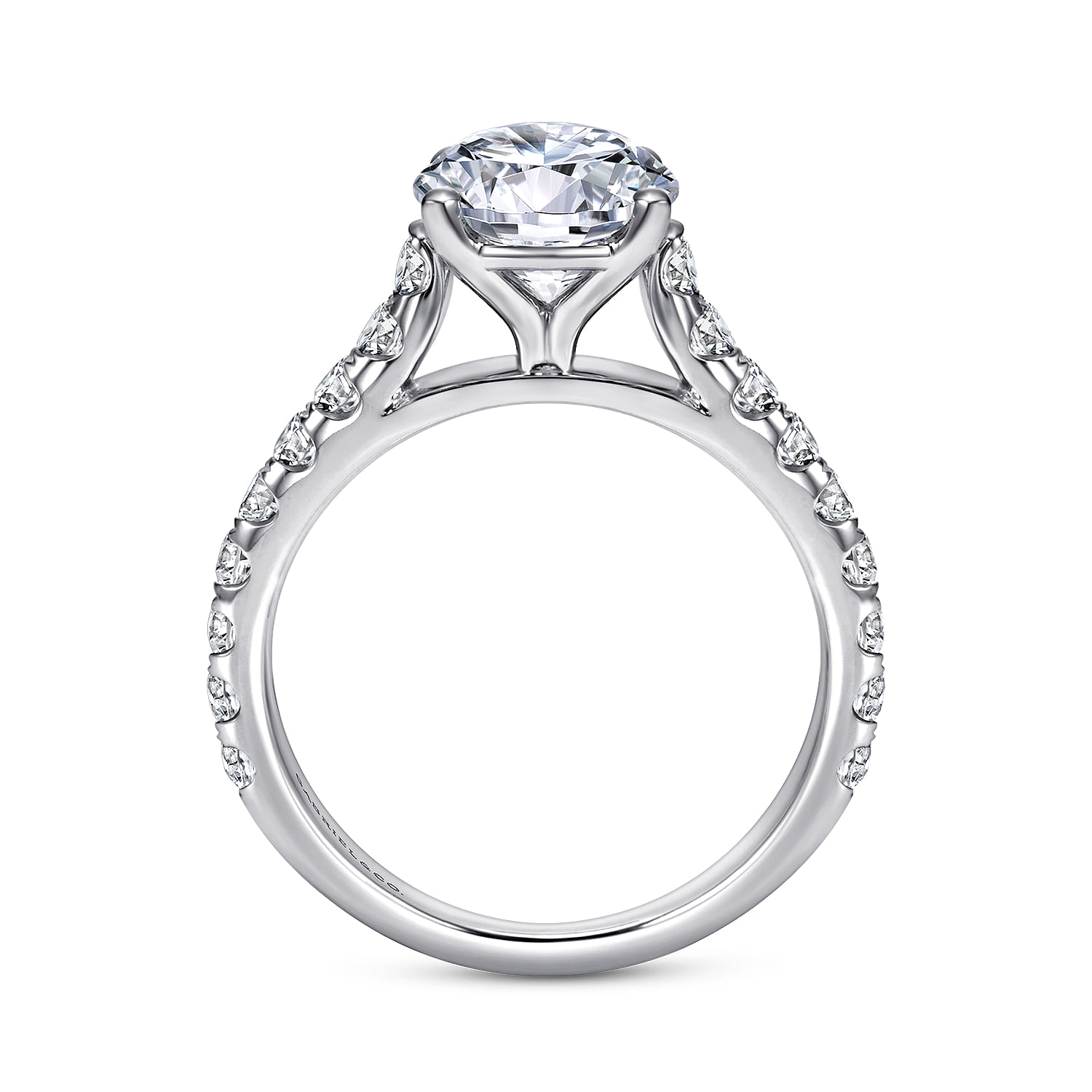 Luciole - 14K White Gold Round Diamond Engagement Ring - 0.57 ct - Shot 2