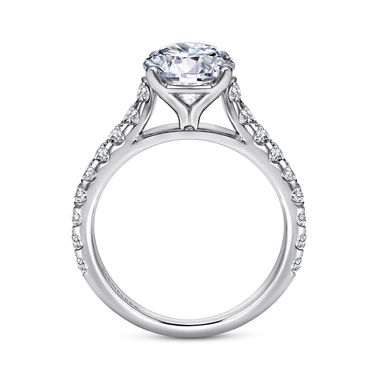 Luciole - 14K White Gold Round Diamond Engagement Ring - 0.57 ct - Shot 2