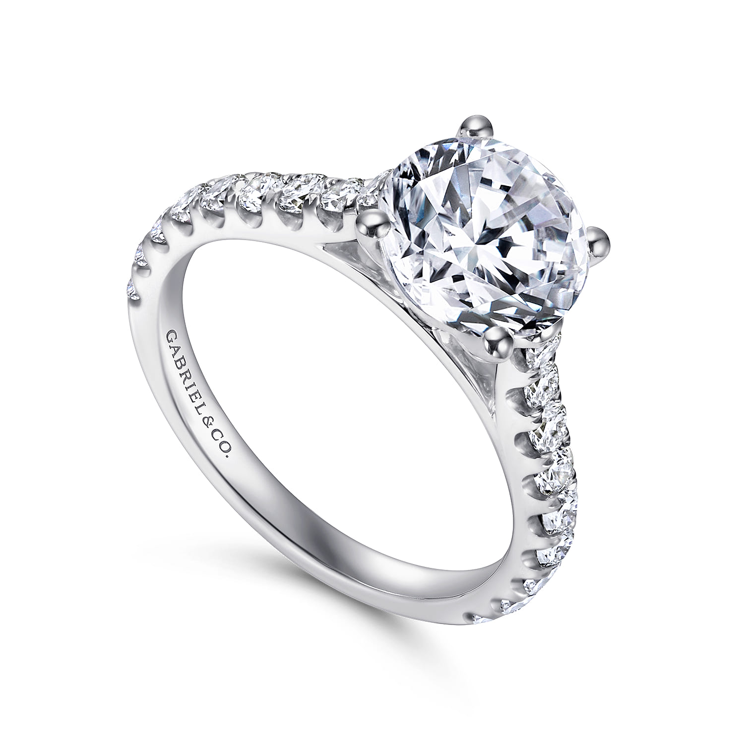 Luciole - 14K White Gold Round Diamond Engagement Ring - 0.57 ct - Shot 3
