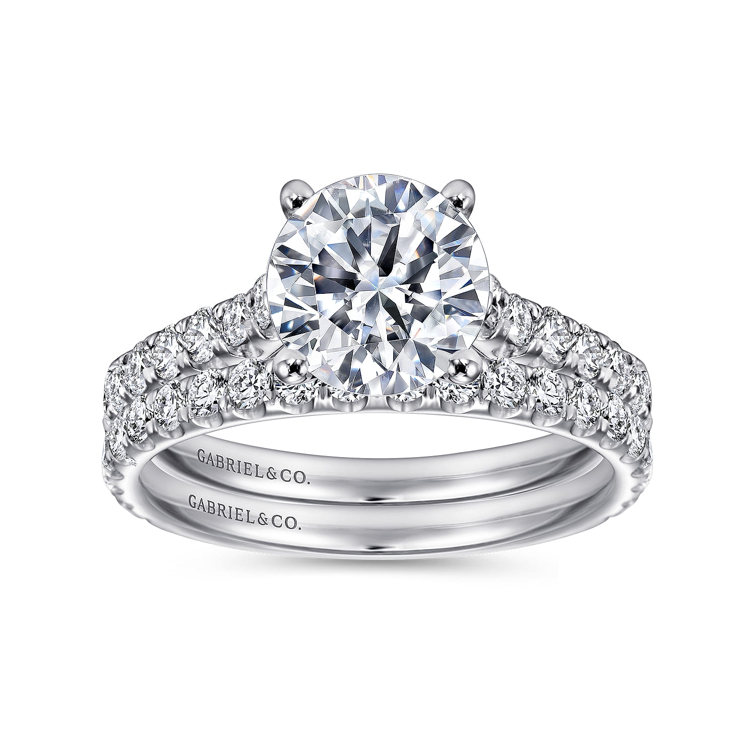 Luciole - 14K White Gold Round Diamond Engagement Ring - 0.57 ct - Shot 4