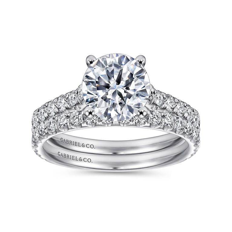 Luciole - 14K White Gold Round Diamond Engagement Ring - 0.57 ct - Shot 4