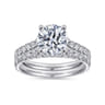 Luciole - 14K White Gold Round Diamond Engagement Ring - 0.57 ct