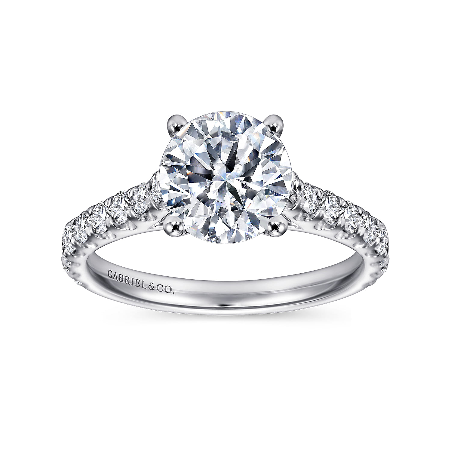 Luciole - 14K White Gold Round Diamond Engagement Ring - 0.57 ct - Shot 5