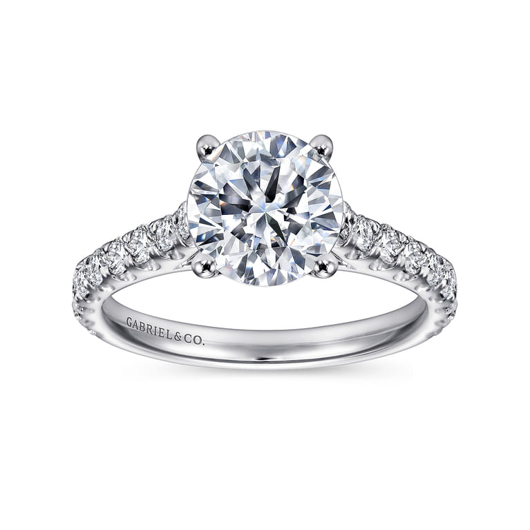 Luciole - 14K White Gold Round Diamond Engagement Ring - 0.57 ct - Shot 5