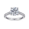 Luciole - 14K White Gold Round Diamond Engagement Ring - 0.57 ct