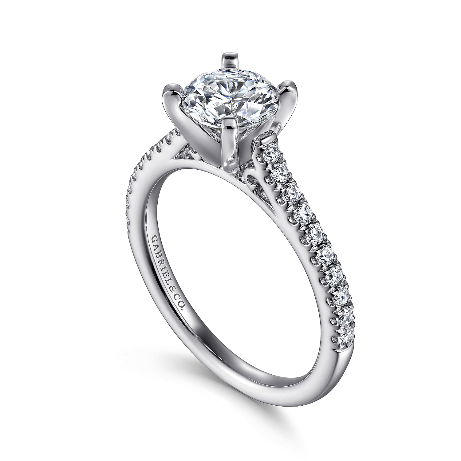 Joanna - 14K White Gold Round Diamond Engagement Ring - 0.23 ct - Shot 3