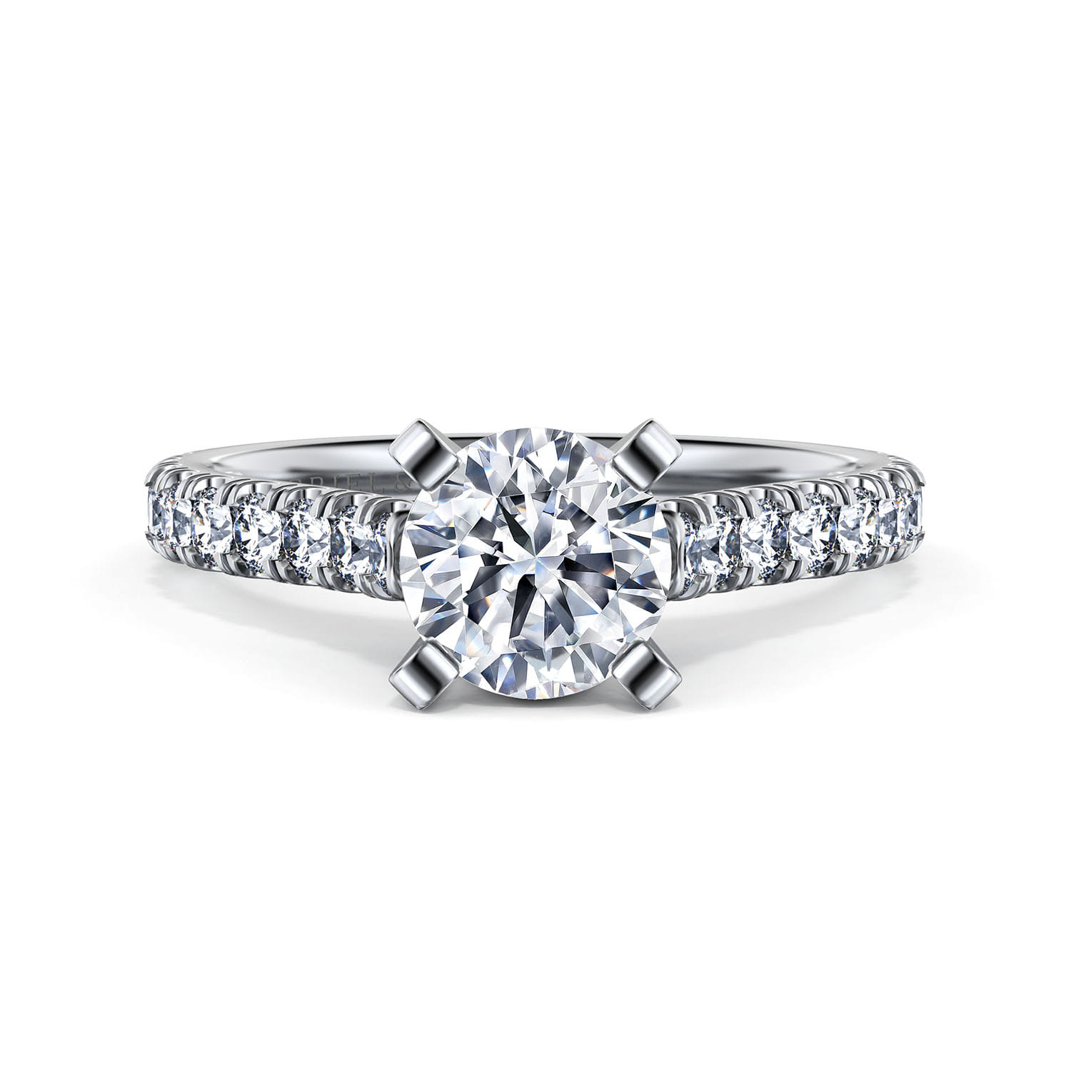 Erica - 14K White Gold Round Diamond Engagement Ring - 0.51 ct - Shot 1