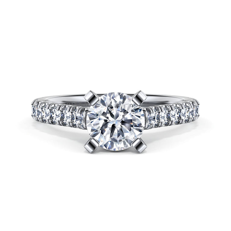 Erica - 14K White Gold Round Diamond Engagement Ring - 0.51 ct - Shot 1