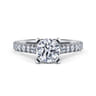 Erica - 14K White Gold Round Diamond Engagement Ring - 0.51 ct