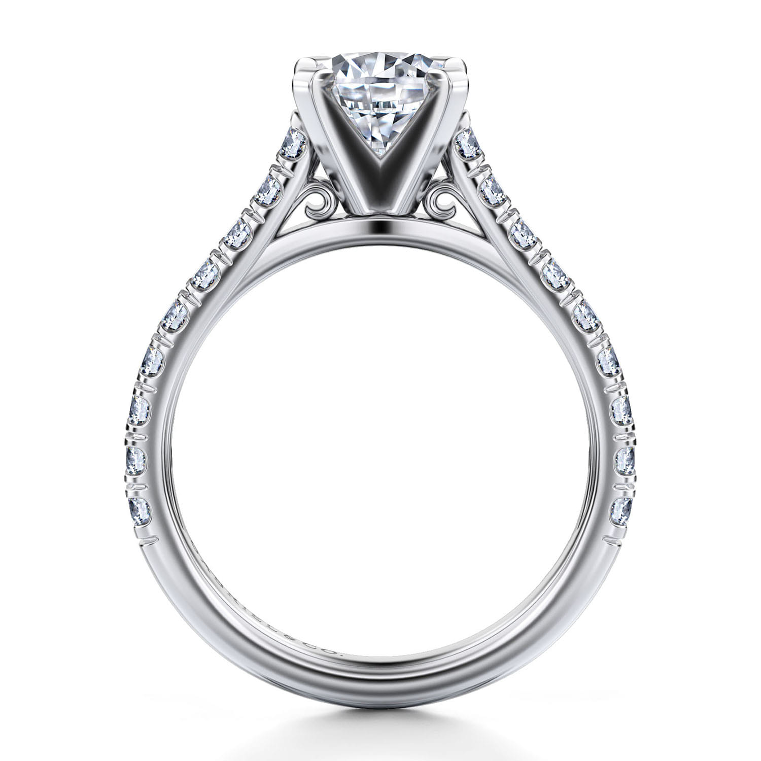 Erica - 14K White Gold Round Diamond Engagement Ring - 0.51 ct - Shot 2