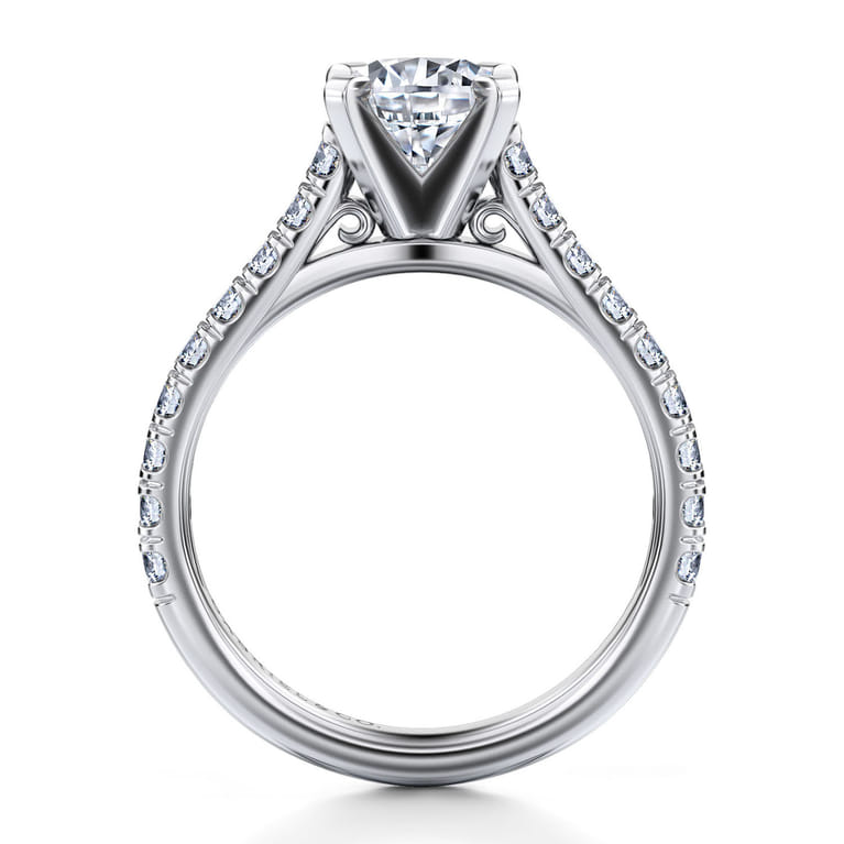 Erica - 14K White Gold Round Diamond Engagement Ring - 0.51 ct - Shot 2
