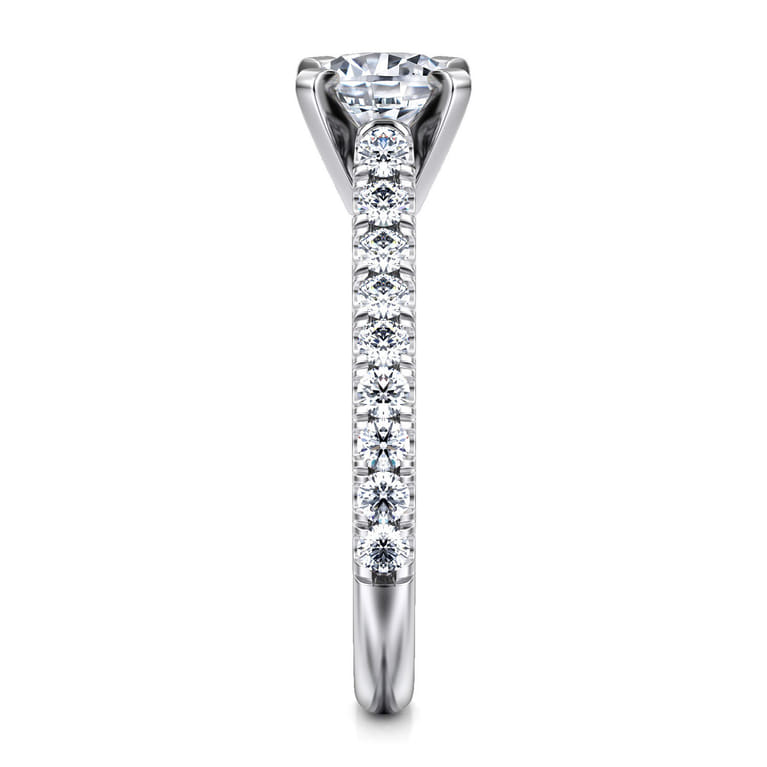 Erica - 14K White Gold Round Diamond Engagement Ring - 0.51 ct - Shot 5
