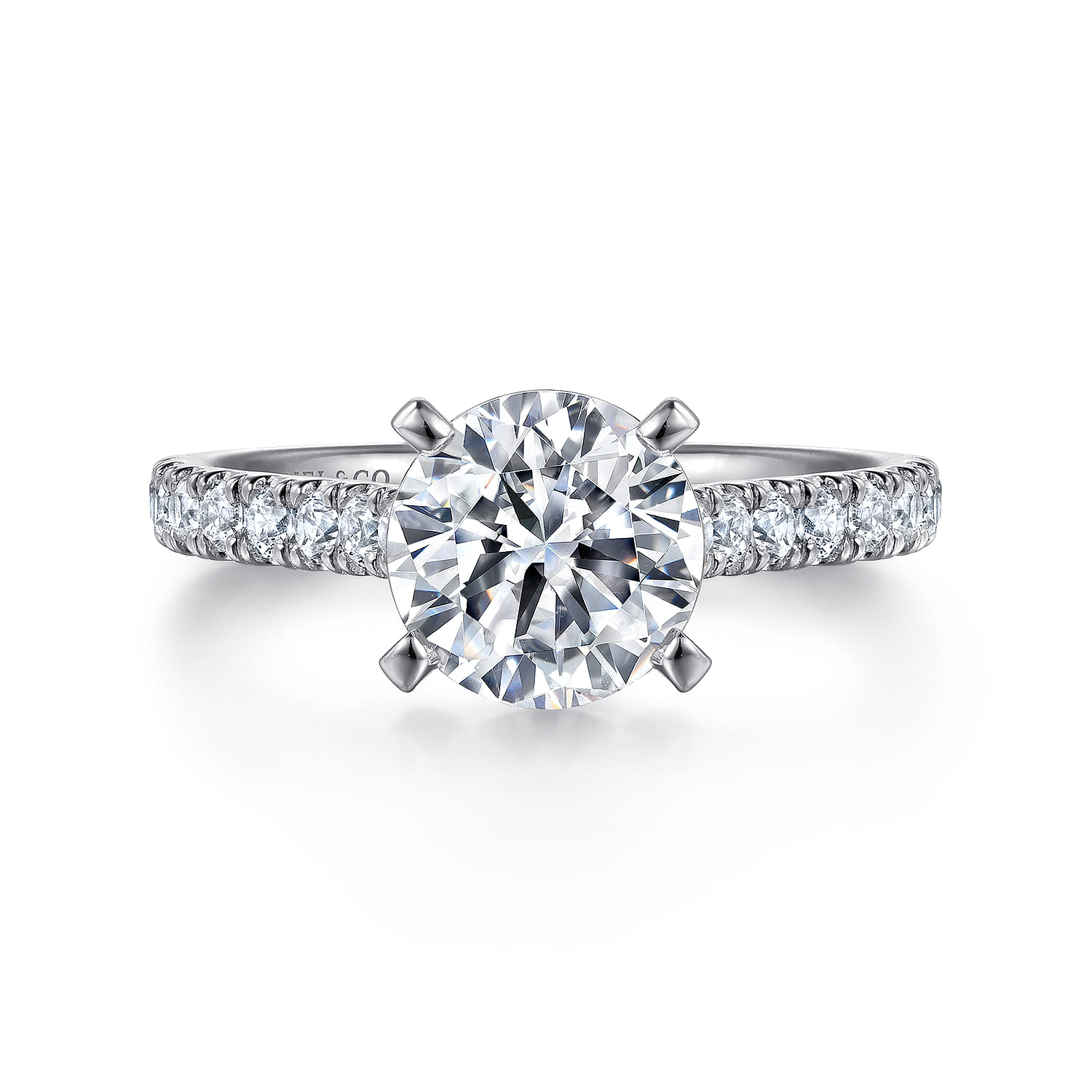 Erica - 14K White Gold Round Diamond Engagement Ring - 0.51 ct - Shot 1