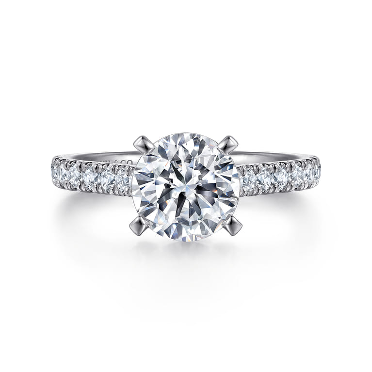 Erica - 14K White Gold Round Diamond Engagement Ring - 0.51 ct - Shot 1