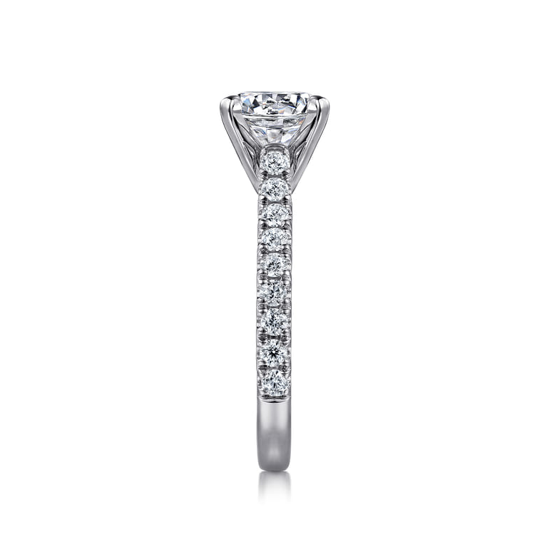 Erica - 14K White Gold Round Diamond Engagement Ring - 0.51 ct - Shot 5