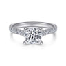 Erica - 14K White Gold Round Diamond Engagement Ring - 0.51 ct