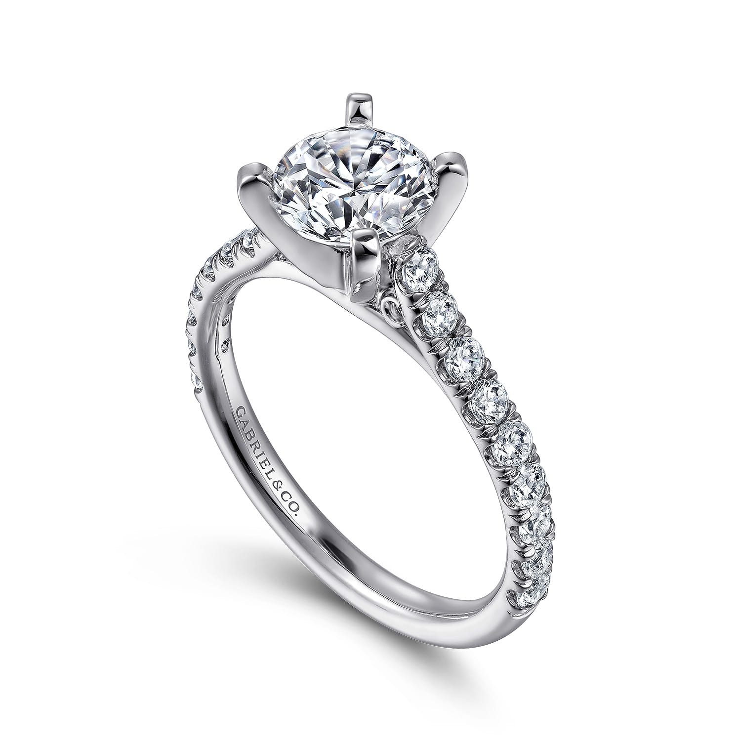 Erica - 14K White Gold Round Diamond Engagement Ring - 0.51 ct - Shot 3