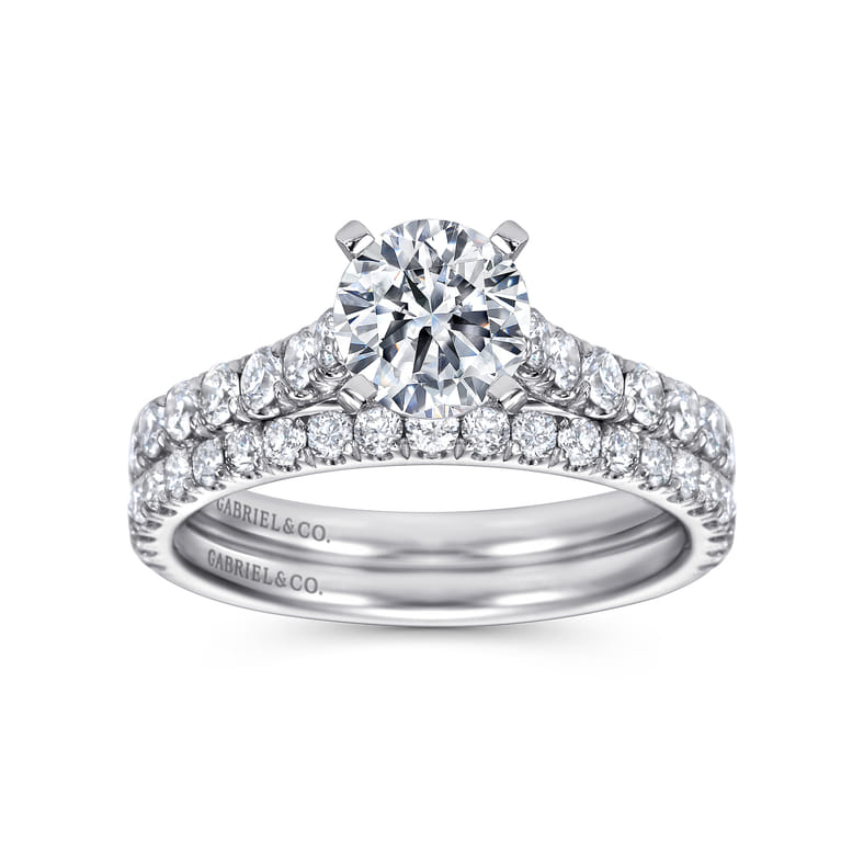 Erica - 14K White Gold Round Diamond Engagement Ring - 0.51 ct - Shot 4