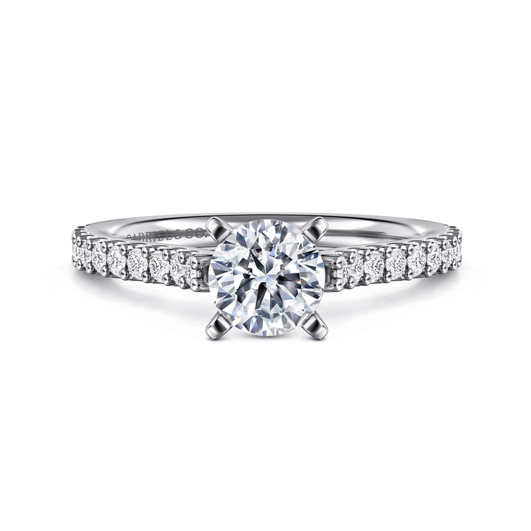 Shanna - 14K White Gold Round Diamond Engagement Ring - 0.28 ct - Shot 1
