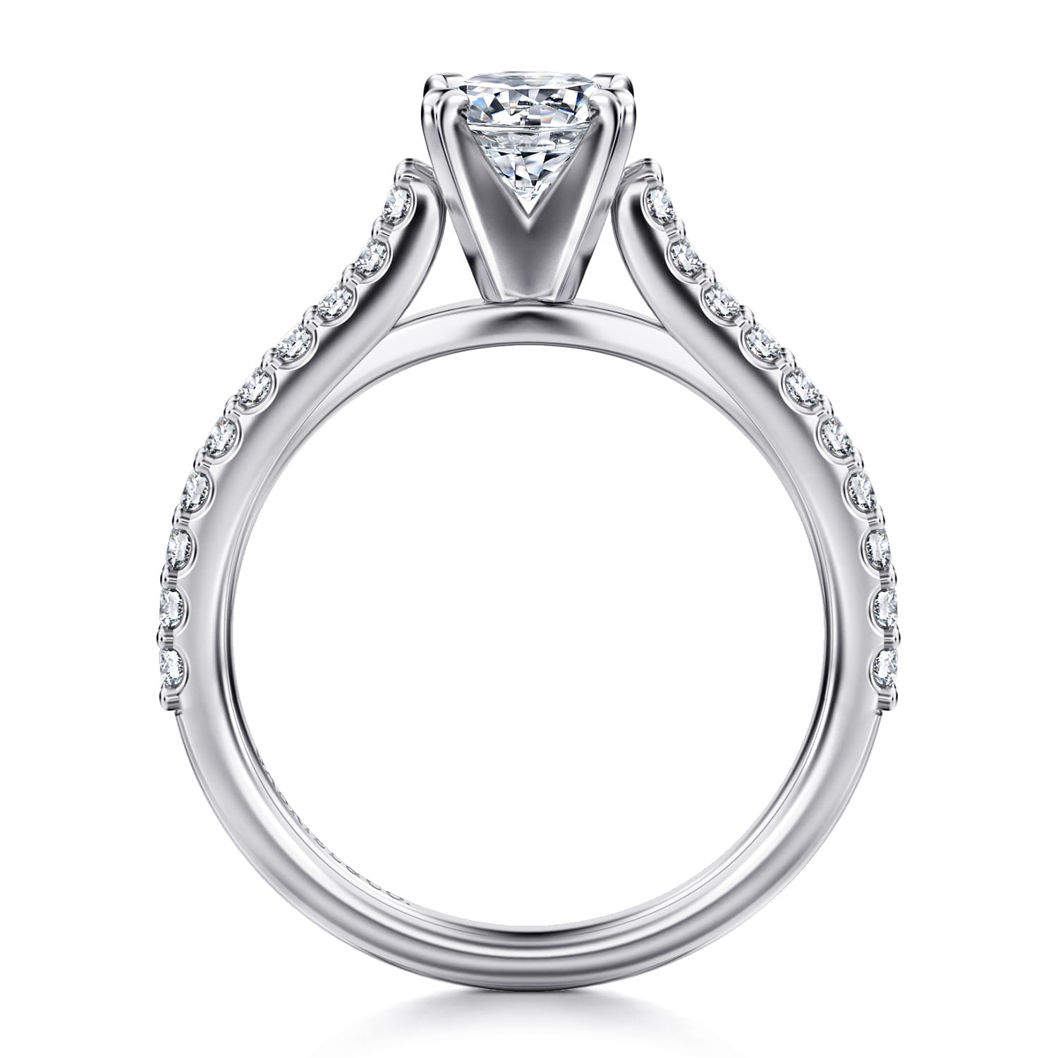 Shanna - 14K White Gold Round Diamond Engagement Ring - 0.28 ct - Shot 2