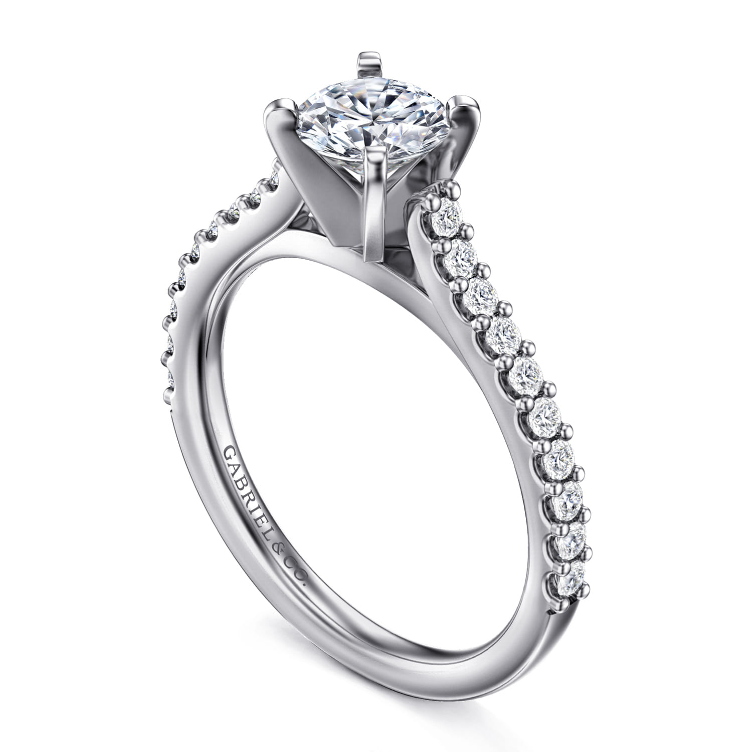 Shanna - 14K White Gold Round Diamond Engagement Ring - 0.28 ct - Shot 3