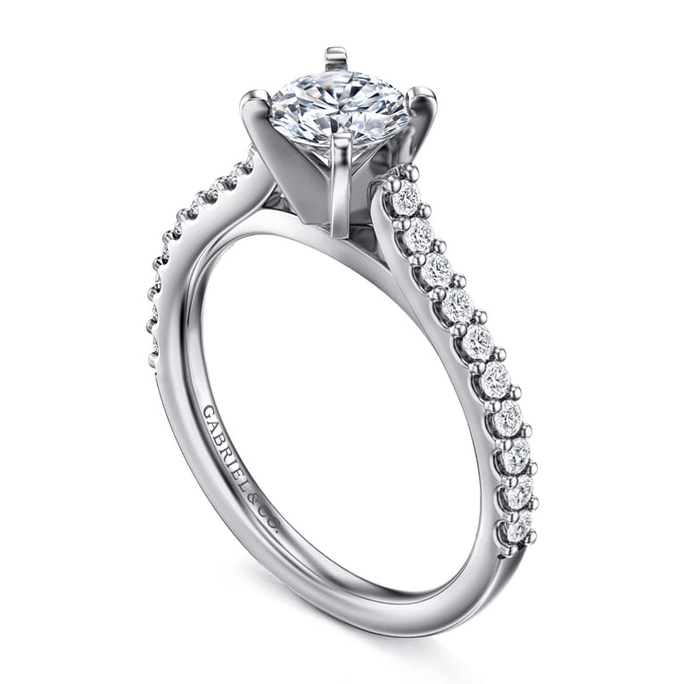 Shanna - 14K White Gold Round Diamond Engagement Ring - 0.28 ct - Shot 3