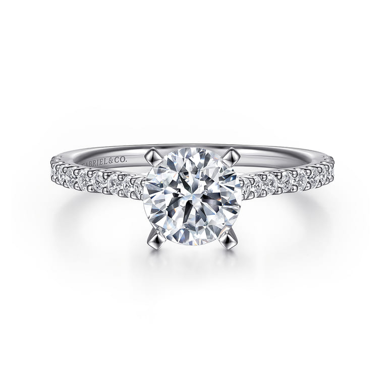 Shanna - 14K White Gold Round Diamond Engagement Ring - 0.28 ct - Shot 1