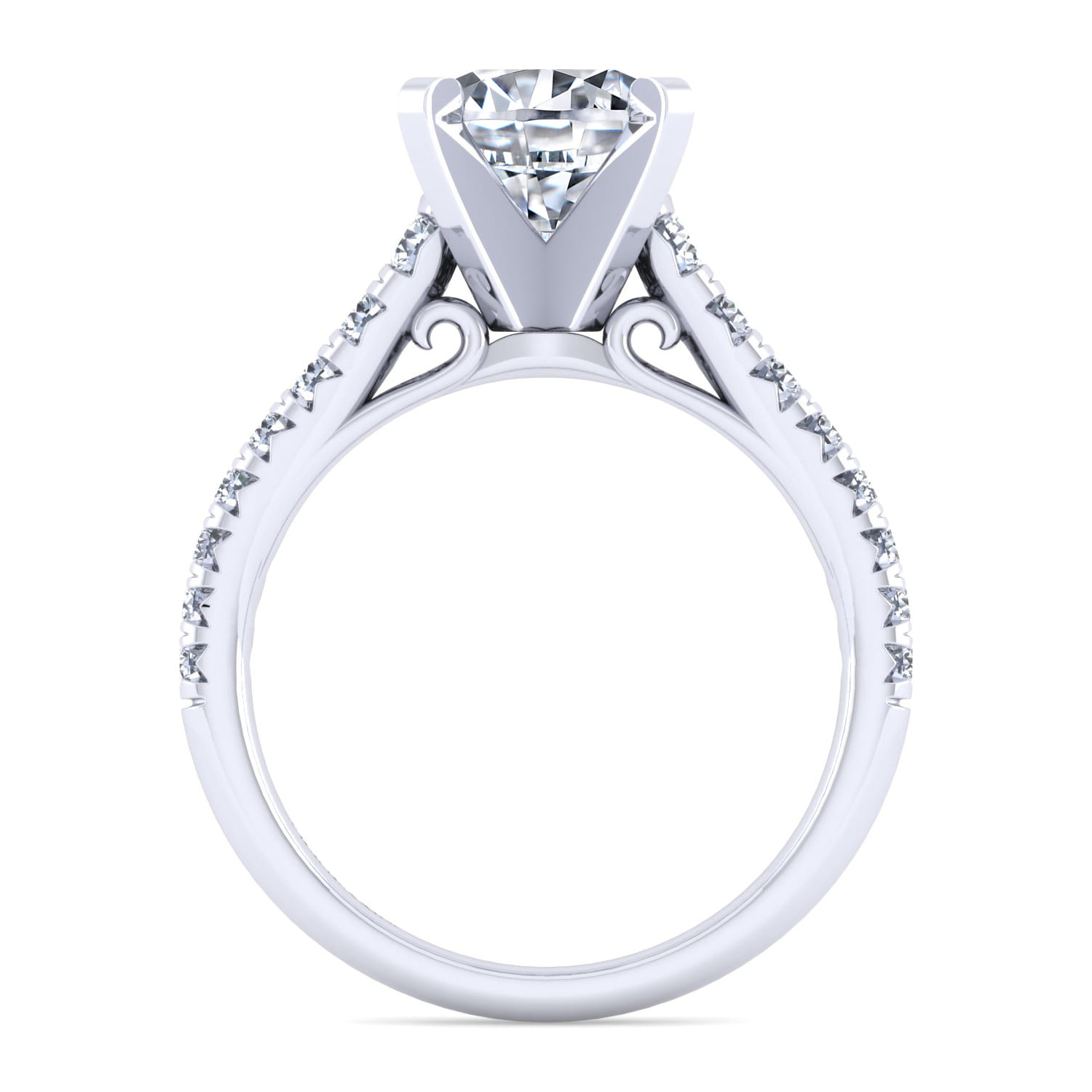Bridget - 14K White Gold Round Diamond Engagement Ring - 0.5 ct - Shot 2