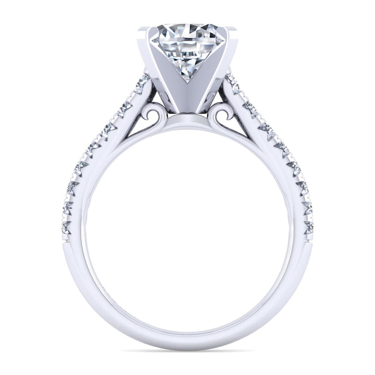 Bridget - 14K White Gold Round Diamond Engagement Ring - 0.5 ct - Shot 2