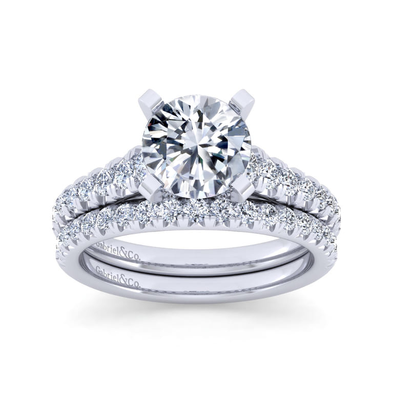 Bridget - 14K White Gold Round Diamond Engagement Ring - 0.5 ct - Shot 4